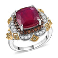 D'Joy Niassa Ruby (FF), Multi Gemstone Ring in 18K Vermeil YG and Rhodium Over Sterling Silver (Size 10.0) 7.80 ctw - Sticky add to cart bar