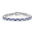 D'Joy Tanzanite and White Zircon 12.65 ctw Celestial Symphony Bracelet in Rhodium Over Sterling Silver (7.25 In) - Sticky add to cart bar