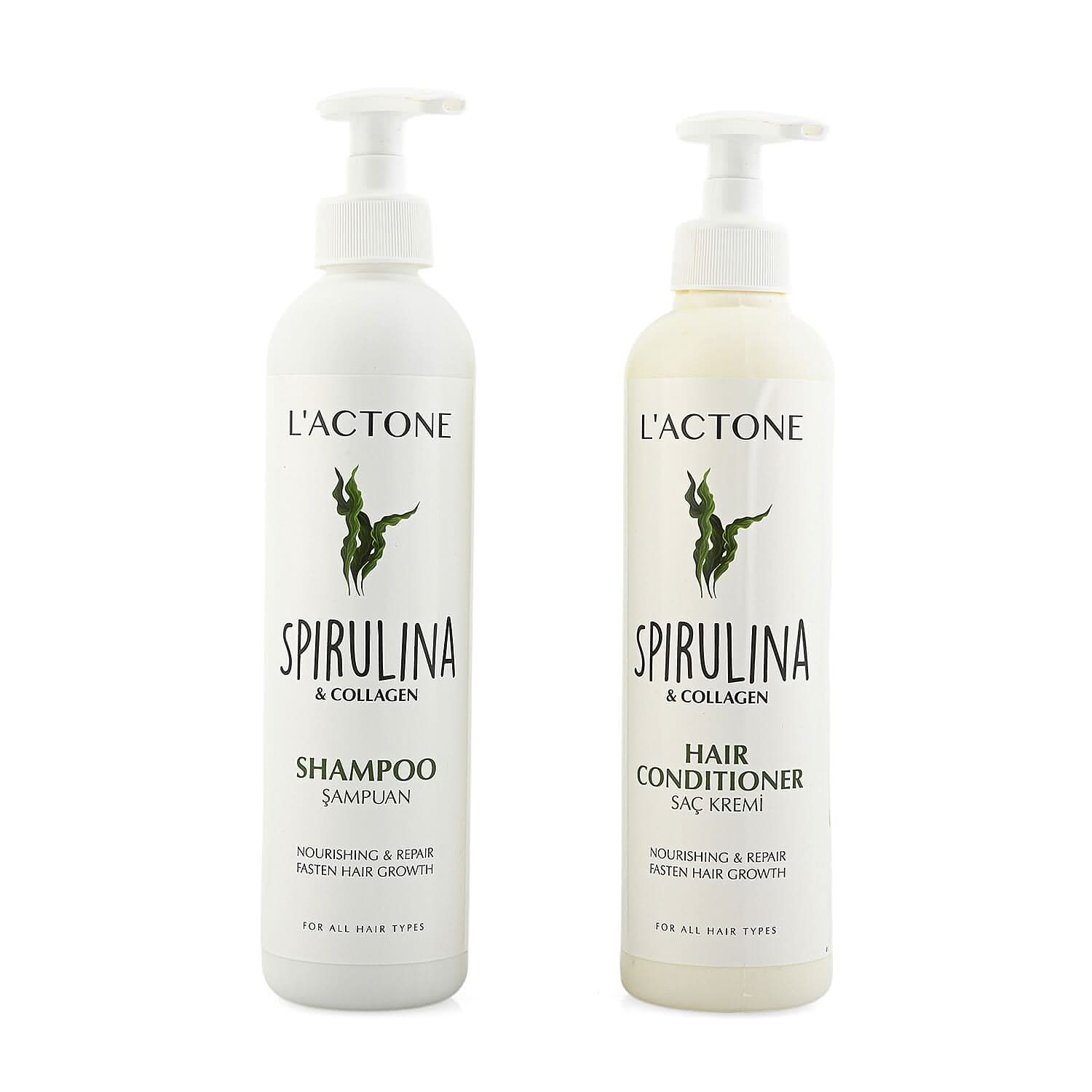 Collagen & Spirulina Set of 2 Shampoo and Conditioner 13.5oz