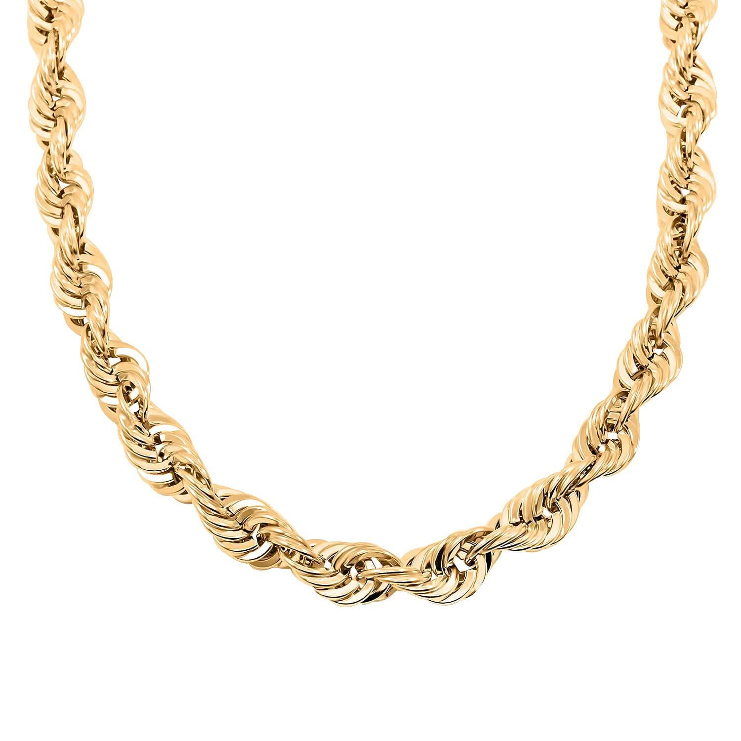 9mm Extra Shinny Diamond-cut Rope Chain Necklace in 10K Yellow Gold 39 Grams 26 Inches