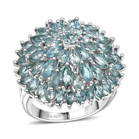 D'Joy Shades of Fire Opal 3.85 ctw Ring in Rhodium Over Sterling Silver (Size 10.0)