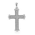 Simulated Diamond 1.40 ctw Cross Pendant without Chain in Rhodium Over Sterling Silver - Sticky add to cart bar
