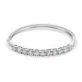 Green Moissanite 11.00 ctw Bangle Bracelet in Rhodium Over Sterling Silver (7.50 In) - Sticky add to cart bar