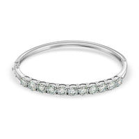 Green Moissanite 11.00 ctw Bangle Bracelet in Rhodium Over Sterling Silver (7.50 In)
