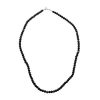 Thai Black Spinel 55.00 ctw Beaded Necklace 18 Inches in Sterling Silver