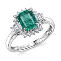 Rhapsody AAAA Kagem Zambian Emerald and E-F VS Diamond Ring in 950 Platinum (Size 6.0) 2.05 ctw - Sticky add to cart bar