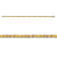 D'Joy Yellow Sapphire 10.80 ctw Bracelet in Rhodium Over Sterling Silv (8.00 In)
