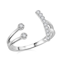 Simulated Diamond 0.20 ctw Ring in Rhodium Over Sterling Silver (Size 10.0)