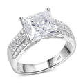 Moissanite 3.20 ctw Ring in Rhodium Over Sterling Silver (Size 10.0) - Sticky add to cart bar