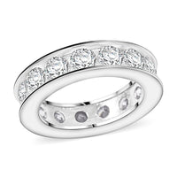 Simulated Diamond Ring in Rhodium Over Sterling Silver (Size 10.0) 0.60 ctw