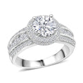 Simulated Diamond Ring in Rhodium Over Sterling Silver (Size 5.0) 3.65 ctw - Sticky add to cart bar