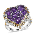 Karis African Amethyst, Multi Gemstone Ring in 18K YG Plated and Platinum Bond (Size 10.0) 3.85 ctw - Sticky add to cart bar