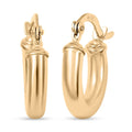 Pipe Plain 3x15mm Hoop Earrings in 10K Yellow Gold 1 Grams - Sticky add to cart bar
