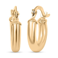 Pipe Plain 3x15mm Hoop Earrings in 10K Yellow Gold 1 Grams