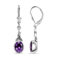 D'Joy Artisan Crafted Moroccan Amethyst 2.30 ctw Eternal Leaf Earrings in Black Oxidized Sterling Silver - Sticky add to cart bar