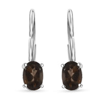 D'Joy Brazilian Smoky Quartz 0.90 ctw Lever Back Earrings in Sterling Silver