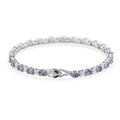 D'Joy Tanzanite, Multi Gemstone Bracelet in Rhodium Over Sterling Silver  5.85 ctw (6.50 Inches) - Sticky add to cart bar