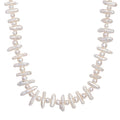 White Freshwater Pearl Necklace in Rhodium Over Sterling Silver 18 Inches - Sticky add to cart bar