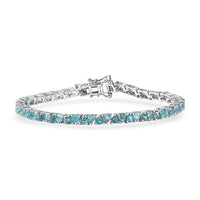 D'Joy Betroka Blue Apatite 7.35 ctw Ocean Prism Bracelet in Rhodium Over Sterling Silver (7.25 In)