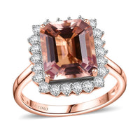 Certified & Appraised Luxoro 10K Rose Gold AAA Marropino Morganite, Diamond (G-H, I2) Ring (Del. in 10-15 Days) 6.43 ctw