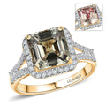 Luxoro AAA Asscher Cut Turkizite, Diamond Ring in 14K Yellow Gold 4.68 ctw (Size 10.0) - Sticky add to cart bar