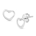Heart Stud Earrings in 10K White Gold 1 Grams - Sticky add to cart bar