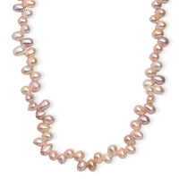 Multi Color Freshwater Pearl Fancy Necklace in 18K Vermeil Yellow Gold Over Sterling Silver 18 Inches