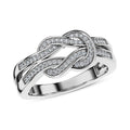 D'Joy White Diamond Fancy Ring in Rhodium Over Sterling Silver (Size 10.0) 0.25 ctw - Sticky add to cart bar