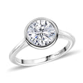 Simulated Diamond Solitaire Ring in Platinum Over Sterling Silver (Size 5.0) 2.80 ctw - Sticky add to cart bar