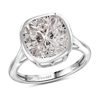 J Francis Embellished with Zirconia by Swarovski Ring in Platinum Over Sterling Silver (Size 5.0) 5.00 ctw