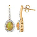 AAA Ethiopian Welo Opal and White Diamond SI 2.50 ctw Earrings in 14K Yellow Gold - Sticky add to cart bar