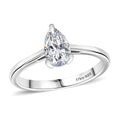 Simulated Diamond Ring in Platinum Over Sterling Silver (Size 6.75) - Sticky add to cart bar