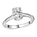 Simulated Diamond Solitaire Ring in Platinum Over Sterling Silver (Size 5.0) 1.70 ctw - Sticky add to cart bar