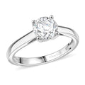 Simulated Diamond Ring in Platinum Over Sterling Silver (Size 5.0) - Sticky add to cart bar