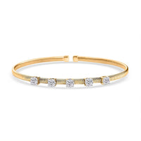 Luxuriant Lab Grown Diamond E-F VS 1.50 ctw Cuff Bracelet in 10K Yellow Gold (7.25 In)