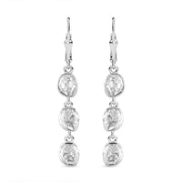 D'Joy Polki Moissanite 1.50 ctw Earrings in Rhodium Over Sterling Silver