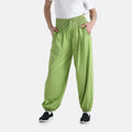 Black Knit Wear Smocked Waist Pant with Elastic Ankles - One Size Fits Most - Sticky add to cart bar