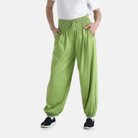 Black Knit Wear Smocked Waist Pant with Elastic Ankles - One Size Fits Most