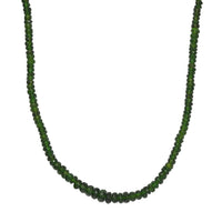 Premium Chrome Diopside 80.00 ctw Beaded Necklace in Rhodium Over Sterling Silver 18-20 Inches