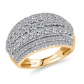 Luxuriant Lab Grown Diamond G-H SI 2.00 ctw Five Row Cocktail Ring in Rhodium Over Sterling Silver (Size 10.0) - Sticky add to cart bar