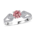 Luxuriant Lab Grown Pink and White Diamond E-F VS 1.00 ctw Ring in Rhodium Over Sterling Silver - Sticky add to cart bar