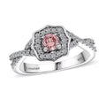 Luxuriant Lab Grown Pink Diamond, Lab Grown Diamond E-F VS 0.50 ctw Ring in Rhodium Over Sterling Silver (Size 10.0) - Sticky add to cart bar