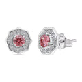 Luxuriant Lab Grown Pink Diamond (IR) (VS) and Lab Grown Diamond 0.70 ctw Art Deco Earrings in Rhodium Over Sterling Silver - Sticky add to cart bar