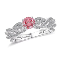 Luxuriant Lab Grown Pink and White Diamond (VS) Ring in Rhodium Over Sterling Silver (Size 6.0) 1.00 ctw