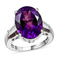 D'Joy Premium Moroccan Amethyst and Multi Gemstone 8.90 ctw Royal Twilight Ring in Rhodium Over Sterling Silver (Size 10.0) - Sticky add to cart bar