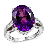 D'Joy Premium Moroccan Amethyst and Multi Gemstone 8.90 ctw Royal Twilight Ring in Rhodium Over Sterling Silver (Size 10.0)