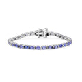 D'Joy Tanzanite Pebbles Garden Bracelet in Rhodium Over Sterling Silver (6.50 In) 5.15 ctw - Sticky add to cart bar