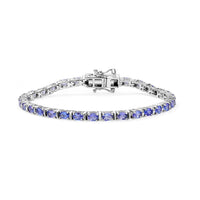 D'Joy Tanzanite Pebbles Garden Bracelet in Rhodium Over Sterling Silver (6.50 In) 5.15 ctw