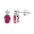 Certified & Appraised Rhapsody AAAA Montepuez Ruby and E-F VS Diamond 1.80 ctw Earrings in 950 Platinum - Sticky add to cart bar
