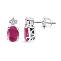Certified & Appraised Rhapsody AAAA Montepuez Ruby and E-F VS Diamond 1.80 ctw Earrings in 950 Platinum